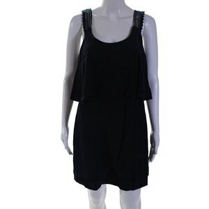 Maeva Womens Sleeveless Round Neck Zipped Dress Navy Blue Size 0